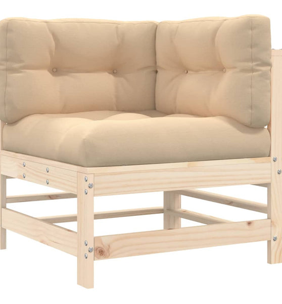 Ecksofa mit Kissen Massivholz Kiefer