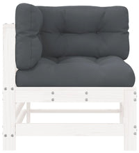 Ecksofa mit Kissen Weiß Massivholz Kiefer