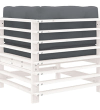 Ecksofa mit Kissen Weiß Massivholz Kiefer