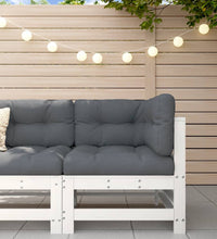 Ecksofa mit Kissen Weiß Massivholz Kiefer