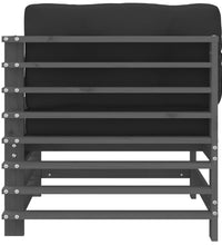 Ecksofa mit Kissen Grau Massivholz Kiefer