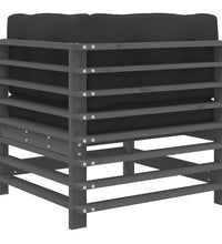 Ecksofa mit Kissen Grau Massivholz Kiefer