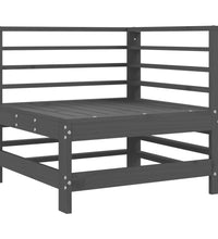 Ecksofa mit Kissen Grau Massivholz Kiefer