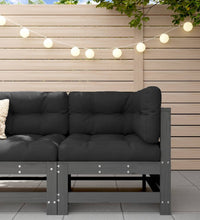 Ecksofa mit Kissen Grau Massivholz Kiefer