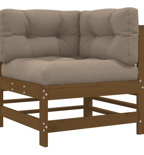Ecksofa mit Kissen Honigbraun Massivholz Kiefer