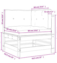 Ecksofa mit Kissen Massivholz Douglasie