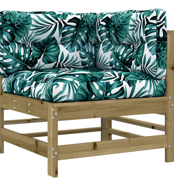 Ecksofa mit Kissen Kiefernholz Imprägniert