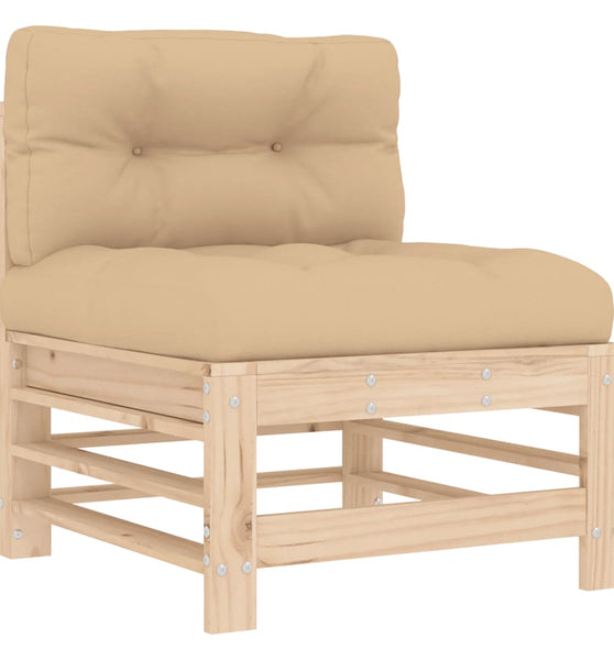 Mittelsofa mit Kissen Massivholz Kiefer