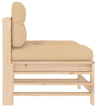 Mittelsofa mit Kissen Massivholz Kiefer