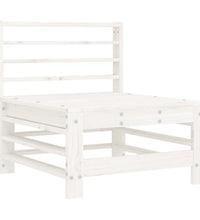 Mittelsofa mit Kissen Weiß Massivholz Kiefer
