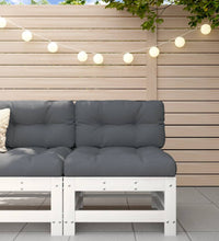 Mittelsofa mit Kissen Weiß Massivholz Kiefer
