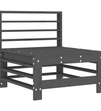 Mittelsofa mit Kissen Grau Massivholz Kiefer