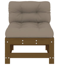 Mittelsofa mit Kissen Honigbraun Massivholz Kiefer