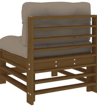 Mittelsofa mit Kissen Honigbraun Massivholz Kiefer