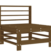 Mittelsofa mit Kissen Honigbraun Massivholz Kiefer
