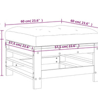 Gartenhocker mit Kissen Massivholz Douglasie