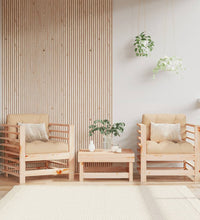 Gartenstühle mit Kissen 2 Stk. Massivholz Kiefer