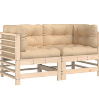 Ecksofas mit Kissen 2 Stk. Massivholz Kiefer