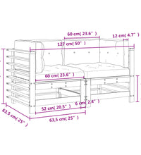 Ecksofas mit Kissen 2 Stk. Massivholz Kiefer