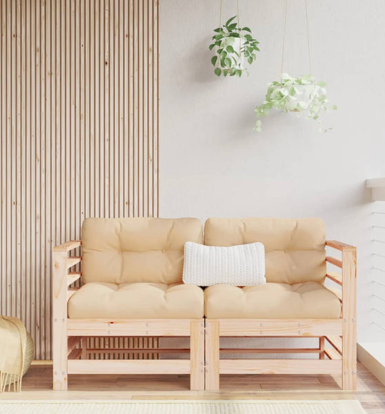Ecksofas mit Kissen 2 Stk. Massivholz Kiefer