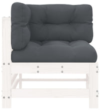 Ecksofas mit Kissen 2 Stk. Weiß Massivholz Kiefer