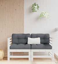 Ecksofas mit Kissen 2 Stk. Weiß Massivholz Kiefer