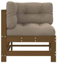 Ecksofas mit Kissen 2 Stk. Honigbraun Massivholz Kiefer