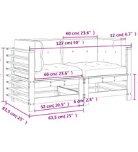 Ecksofas mit Kissen 2 Stk. Honigbraun Massivholz Kiefer