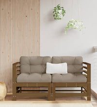 Ecksofas mit Kissen 2 Stk. Honigbraun Massivholz Kiefer