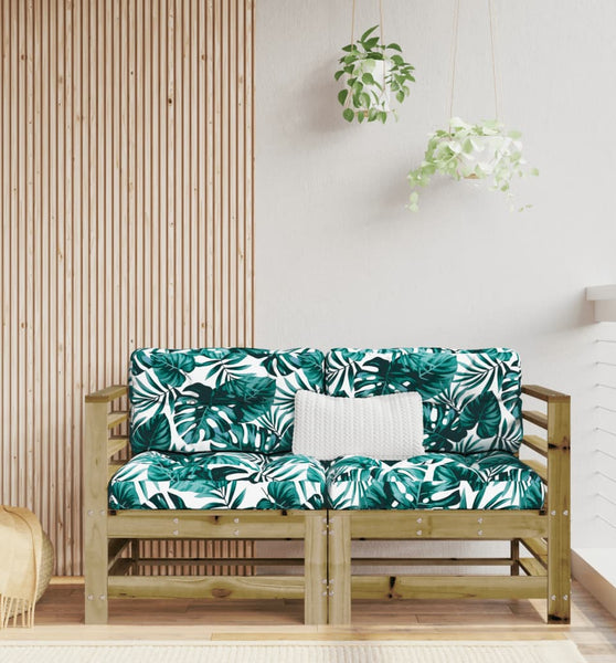 Ecksofas mit Kissen 2 Stk. Kiefernholz Imprägniert
