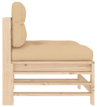 Mittelsofas mit Kissen 2 Stk. Massivholz Kiefer