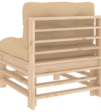 Mittelsofas mit Kissen 2 Stk. Massivholz Kiefer