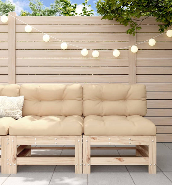 Mittelsofas mit Kissen 2 Stk. Massivholz Kiefer