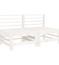 Mittelsofas mit Kissen 2 Stk. Weiß Massivholz Kiefer