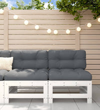 Mittelsofas mit Kissen 2 Stk. Weiß Massivholz Kiefer