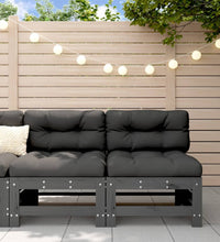Mittelsofas mit Kissen 2 Stk. Grau Massivholz Kiefer