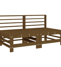 Mittelsofas mit Kissen 2 Stk. Honigbraun Massivholz Kiefer