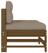 Mittelsofas mit Kissen 2 Stk. Honigbraun Massivholz Kiefer