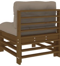 Mittelsofas mit Kissen 2 Stk. Honigbraun Massivholz Kiefer