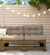 Mittelsofas mit Kissen 2 Stk. Honigbraun Massivholz Kiefer