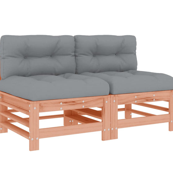 Mittelsofas mit Kissen 2 Stk. Massivholz Douglasie