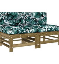 Mittelsofas mit Kissen 2 Stk. Kiefernholz Imprägniert
