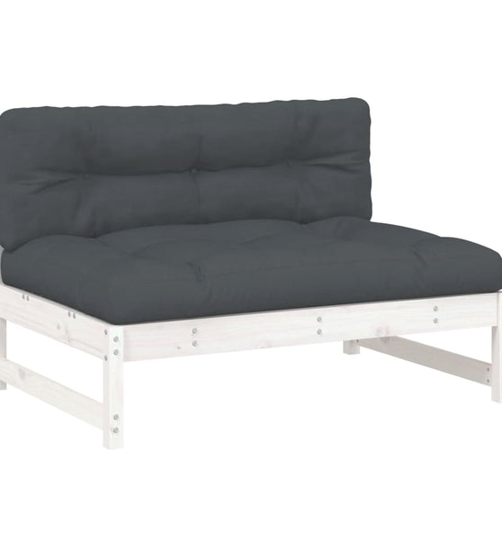 Mittelsofa Weiß 120x80 cm Massivholz Kiefer