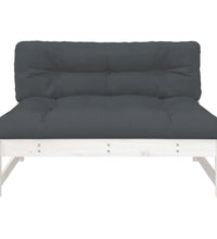 Mittelsofa Weiß 120x80 cm Massivholz Kiefer