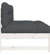 Mittelsofa Weiß 120x80 cm Massivholz Kiefer