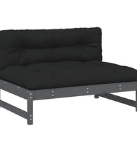 Mittelsofa Grau 120x80 cm Massivholz Kiefer