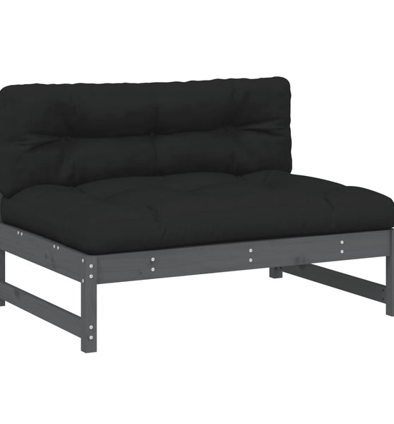 Mittelsofa Grau 120x80 cm Massivholz Kiefer