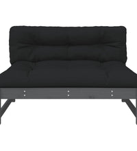 Mittelsofa Grau 120x80 cm Massivholz Kiefer