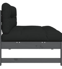 Mittelsofa Grau 120x80 cm Massivholz Kiefer