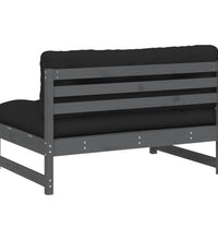 Mittelsofa Grau 120x80 cm Massivholz Kiefer